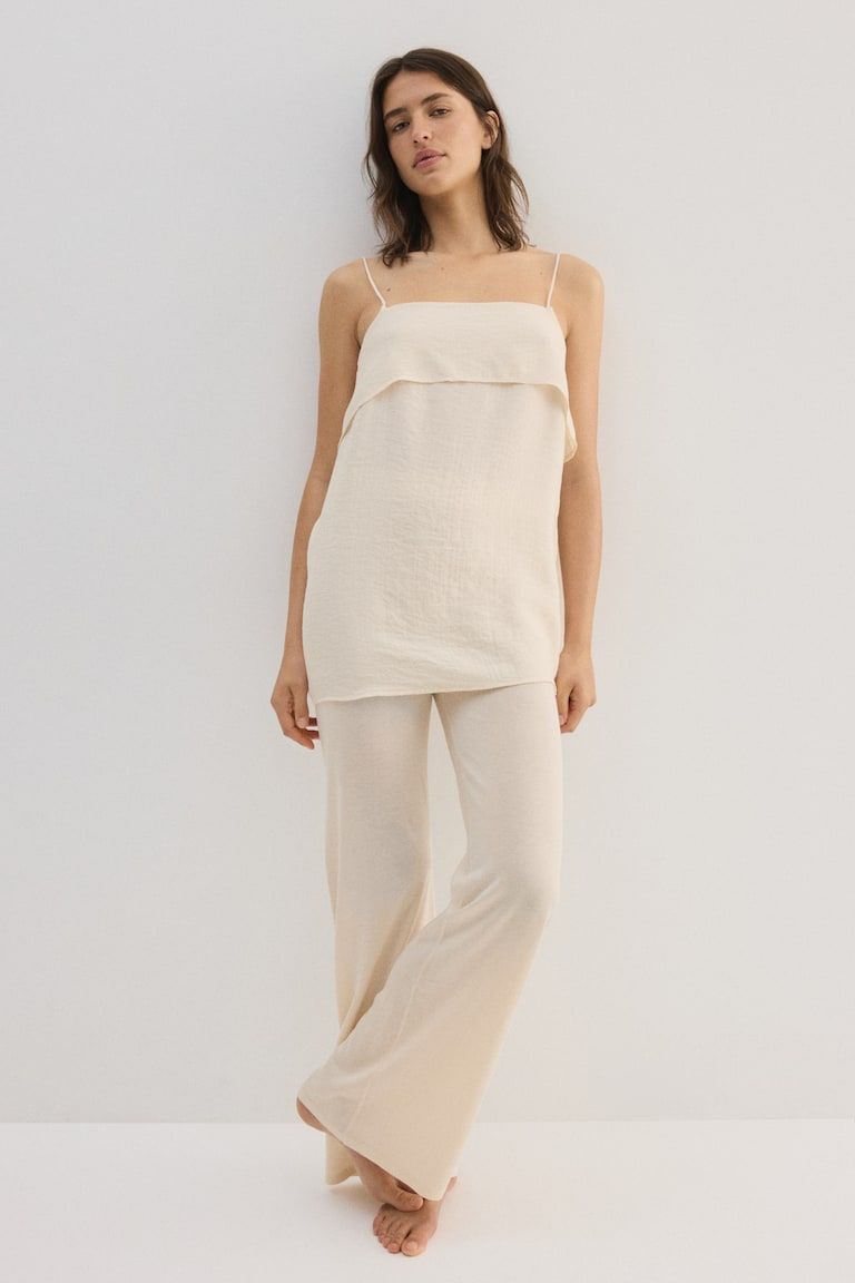 Viscose-Blend Strappy Top