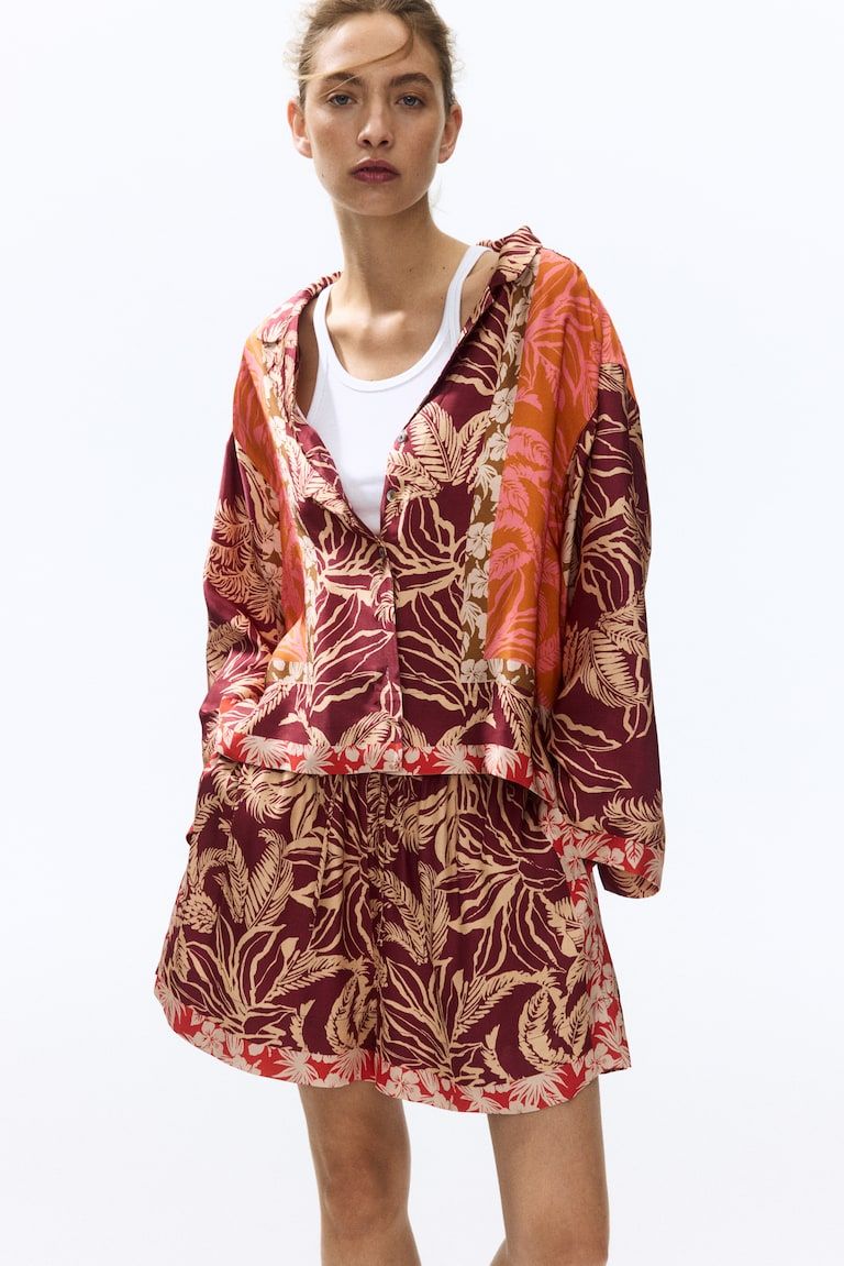 Viscose drawstring shorts