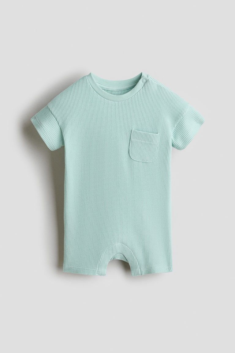 Waffled Cotton Romper Suit