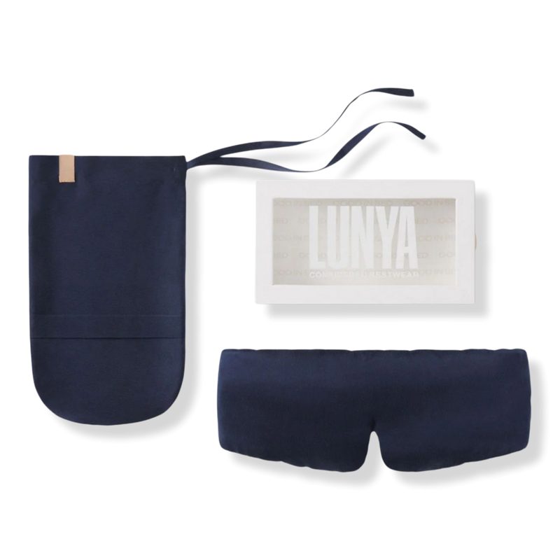 Washable Silk Weighted Sleep Mask - Deep Blue - Small