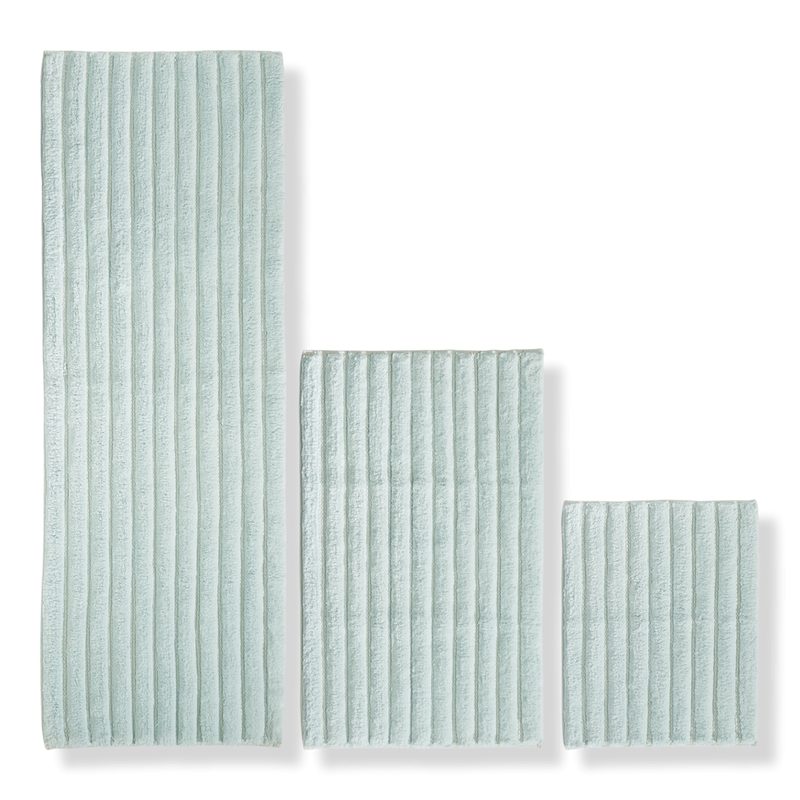 Water Blue Cotton 3 Piece Spa Mat Rug