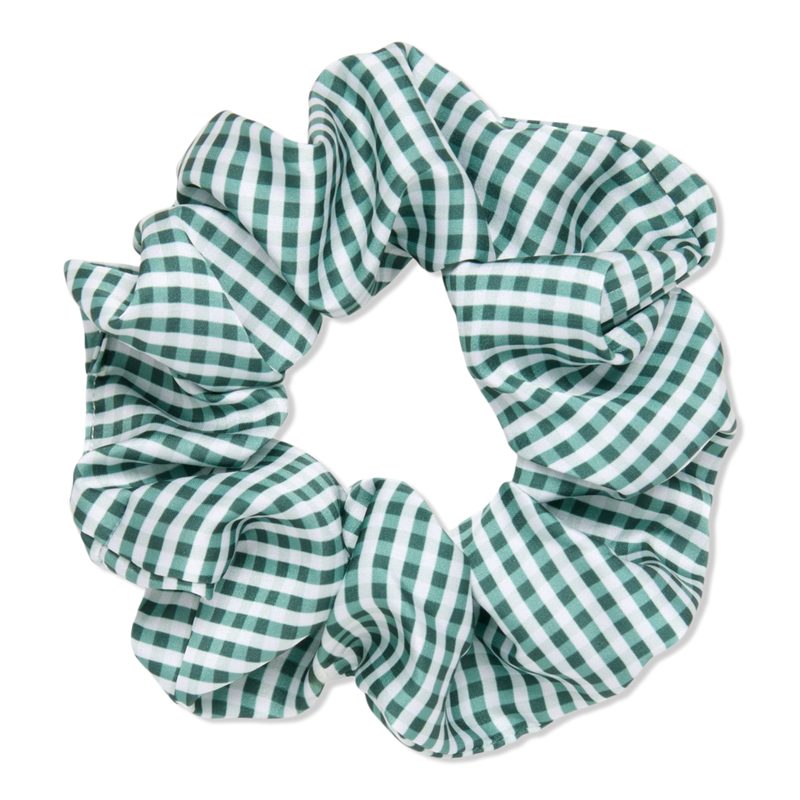 Wet Brush x Hill House Large Silk Scrunchie - Green Gingham