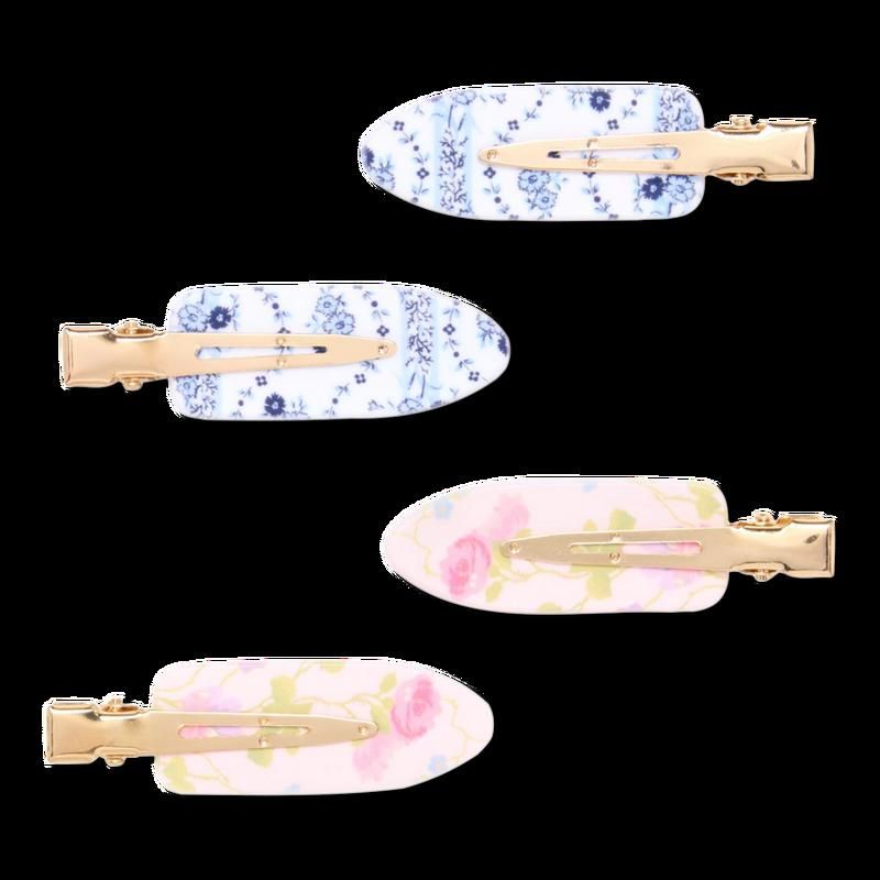 Wet Brush x Hill House Pink Flora and Blue Vine Stripe Creaseless Clips