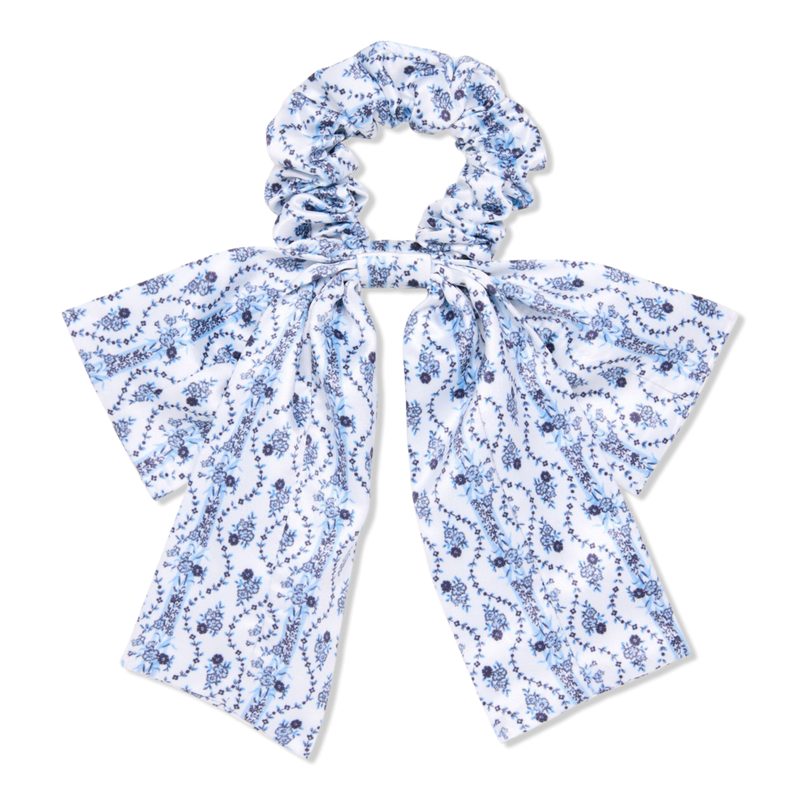 Wet Brush x Hill House Scarf Bow Scrunchie - Blue Vine Stripe