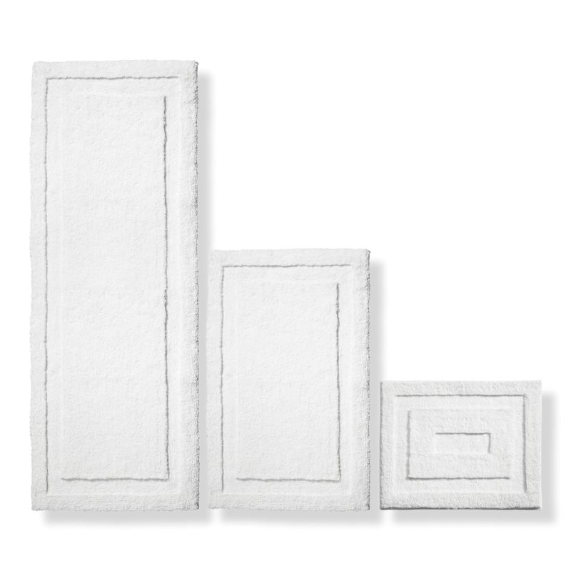 White 3 Piece Microfiber Bath Mats