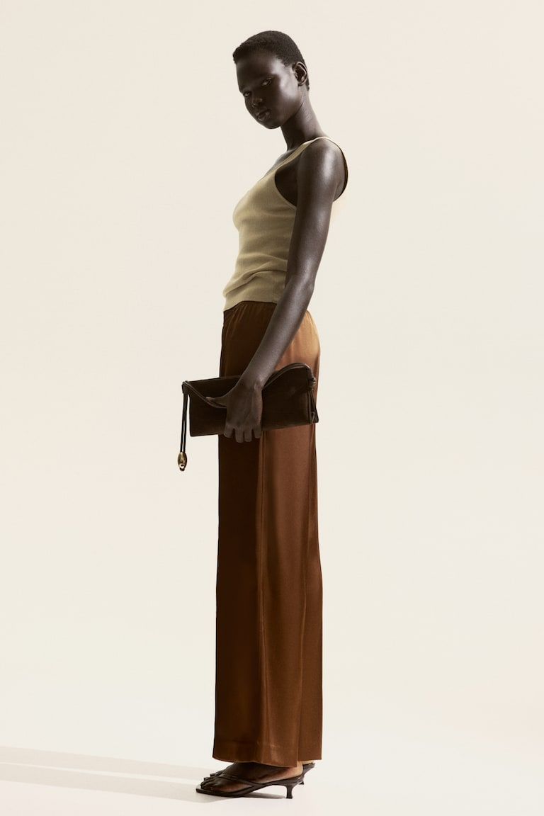 Wide Crease-Detail Pants