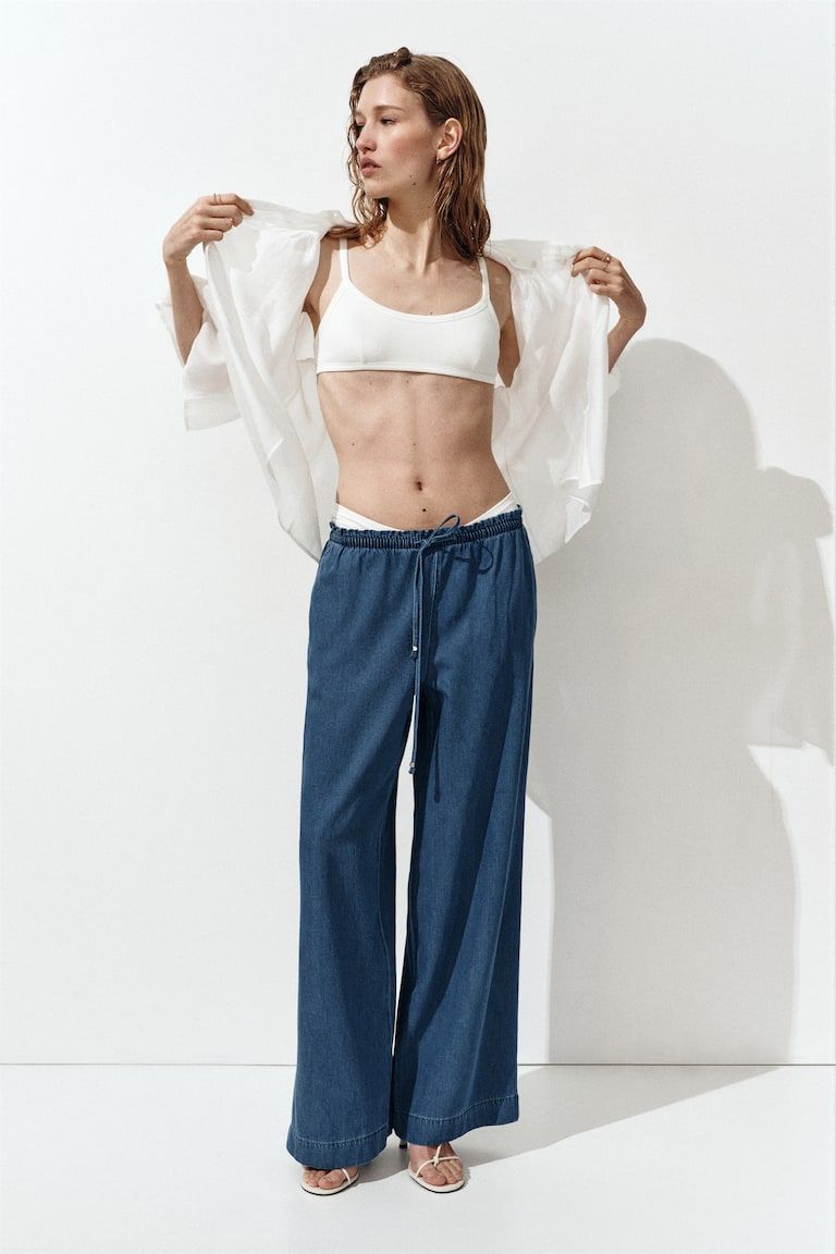 Wide-Cut Paper-Bag Pants