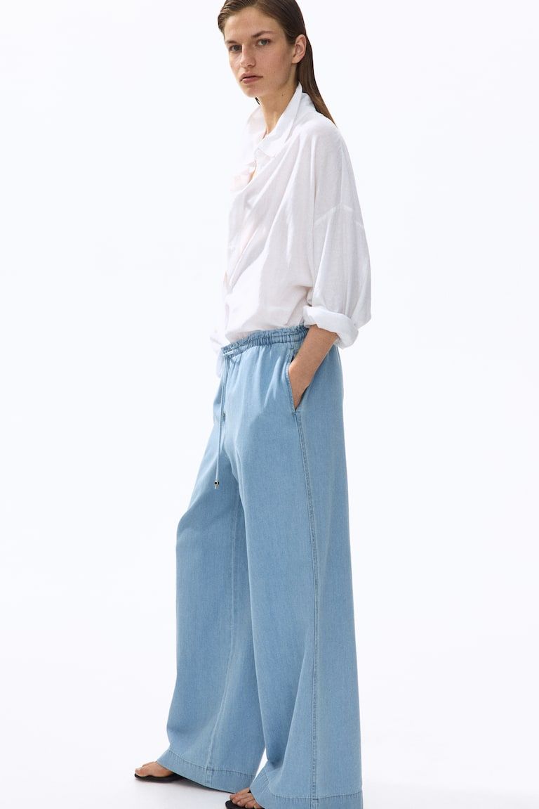Wide-Cut Paper-Bag Pants