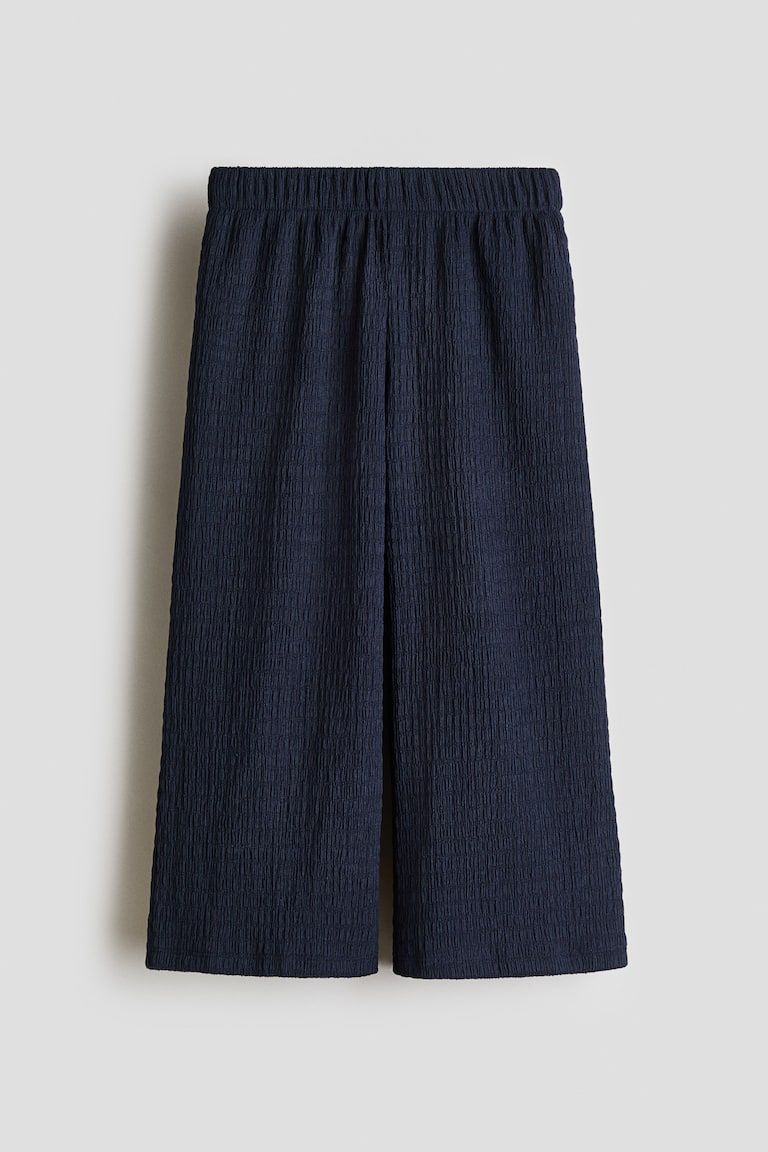 Wide-Leg Crinkled Pants