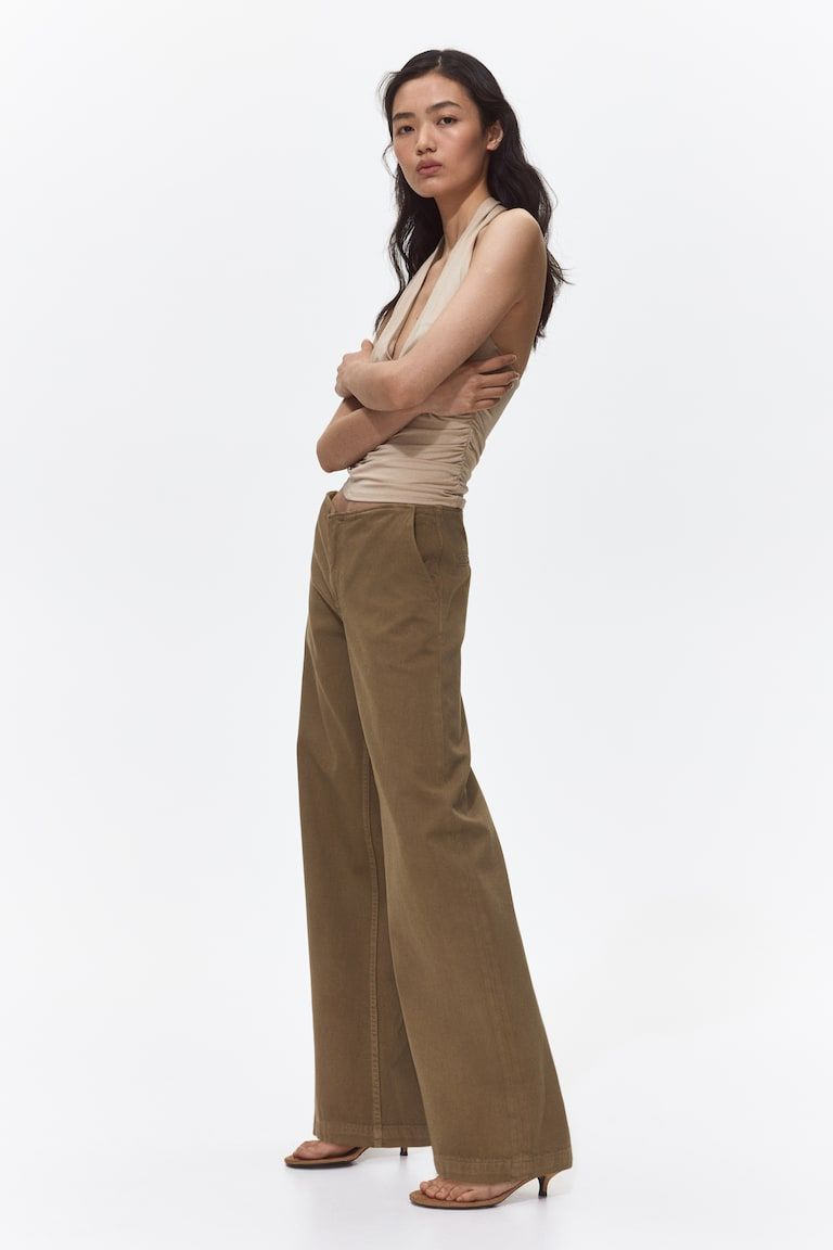 Wide-Leg Denim Pants