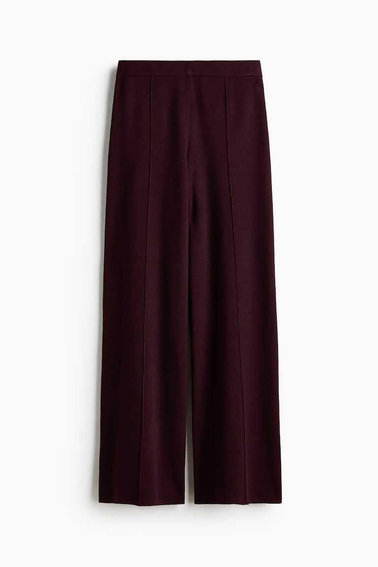 Wide-Leg Fine-Knit Pants