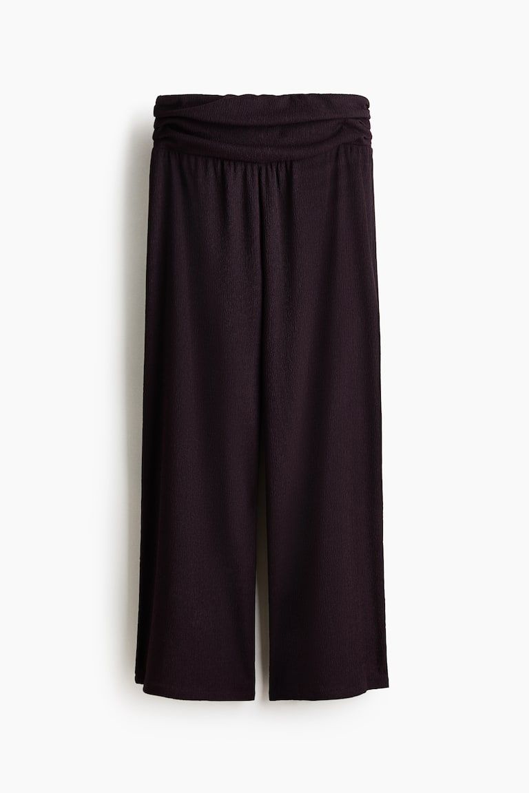 Wide-Leg Gathered-Waist Pants
