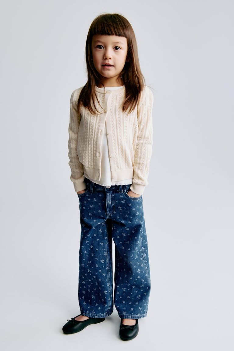 Wide-Leg Jeans with Motif