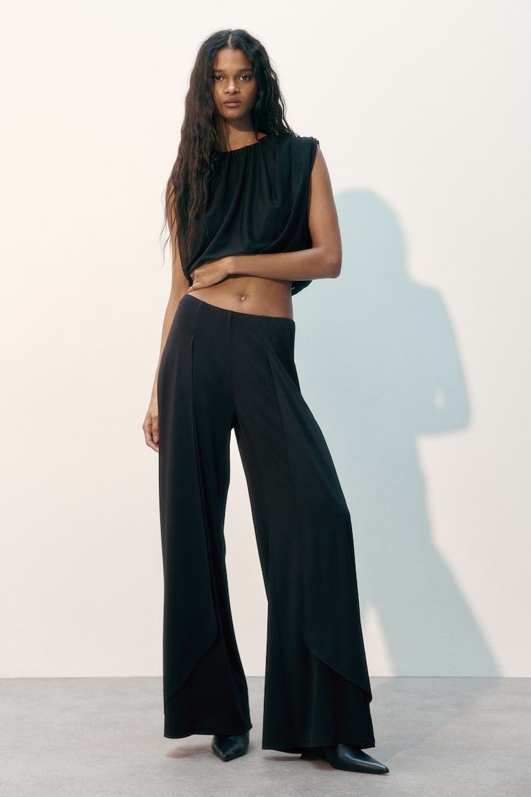 Wide-Leg Jersey Pants