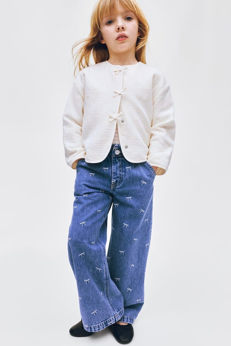 Wide Leg Paper-Bag Jeans
