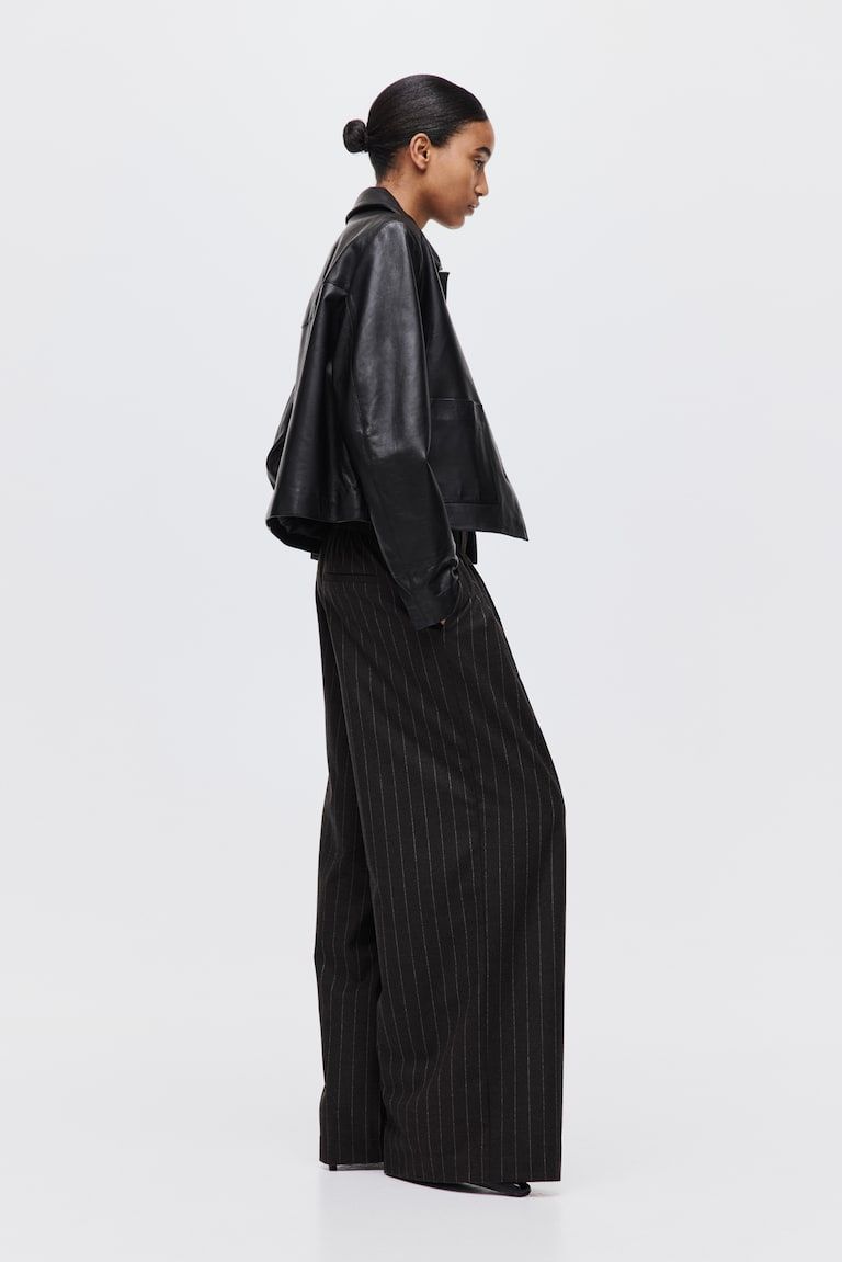 Wide-Leg Pull-On Pants