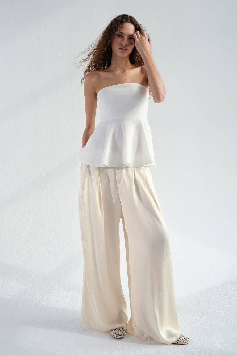 Wide-Leg Satin Pants