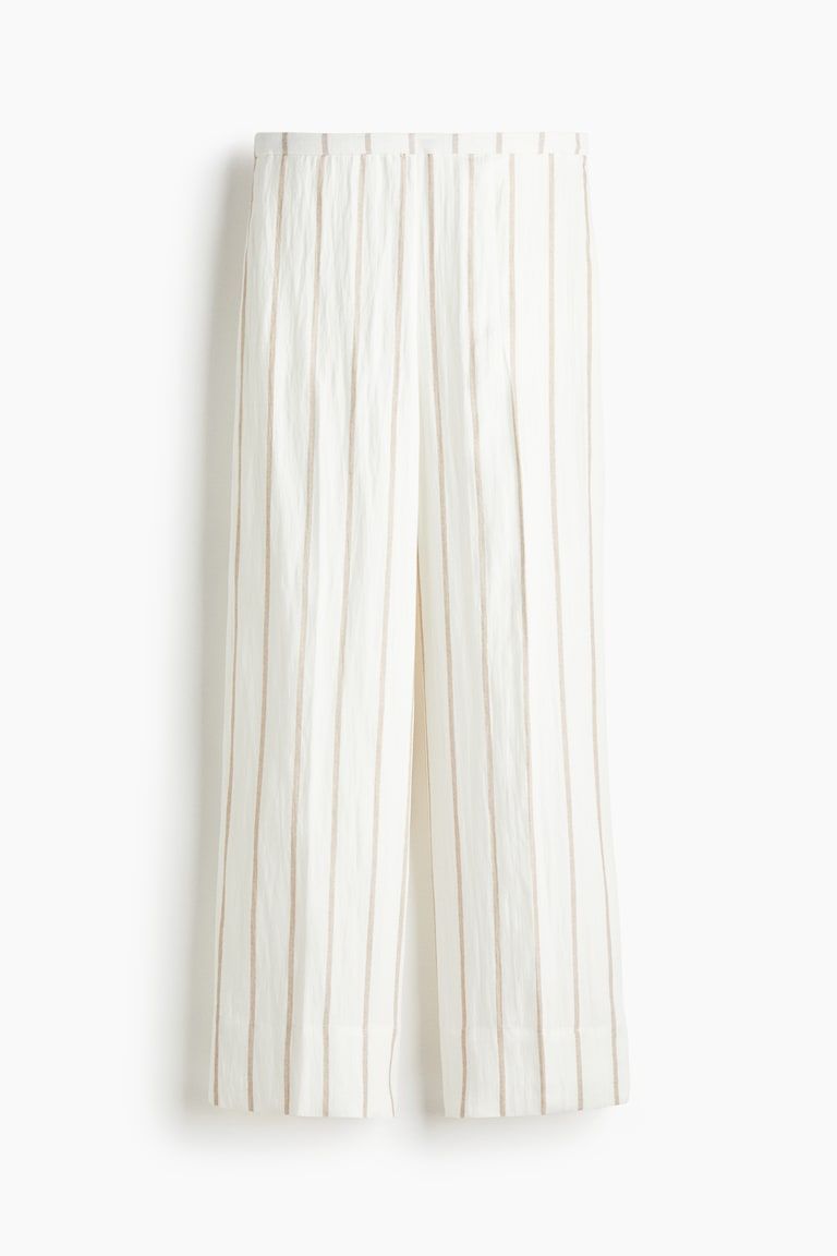 Wide-Leg Twill Pants