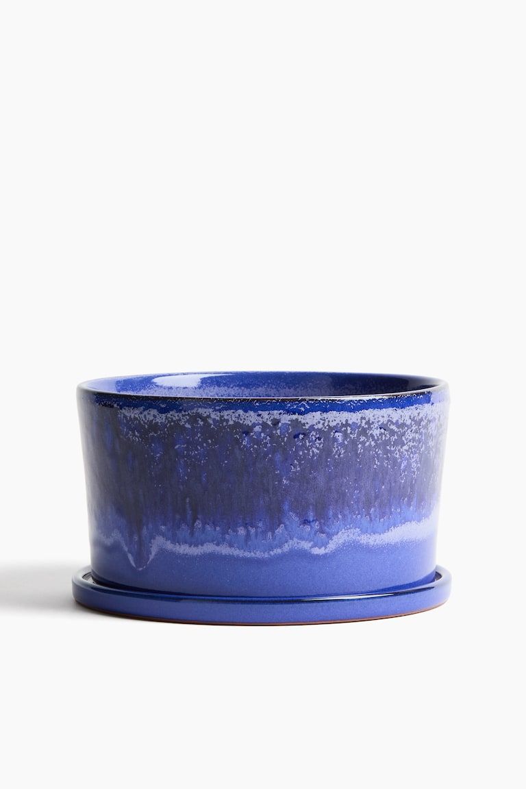 Wide Terracotta Plant Pot and Saucer