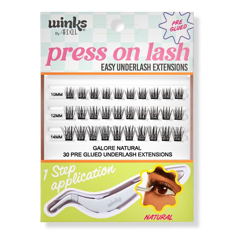 Winks Press On Pre-Glued Underlash Extensions - Galore Natural