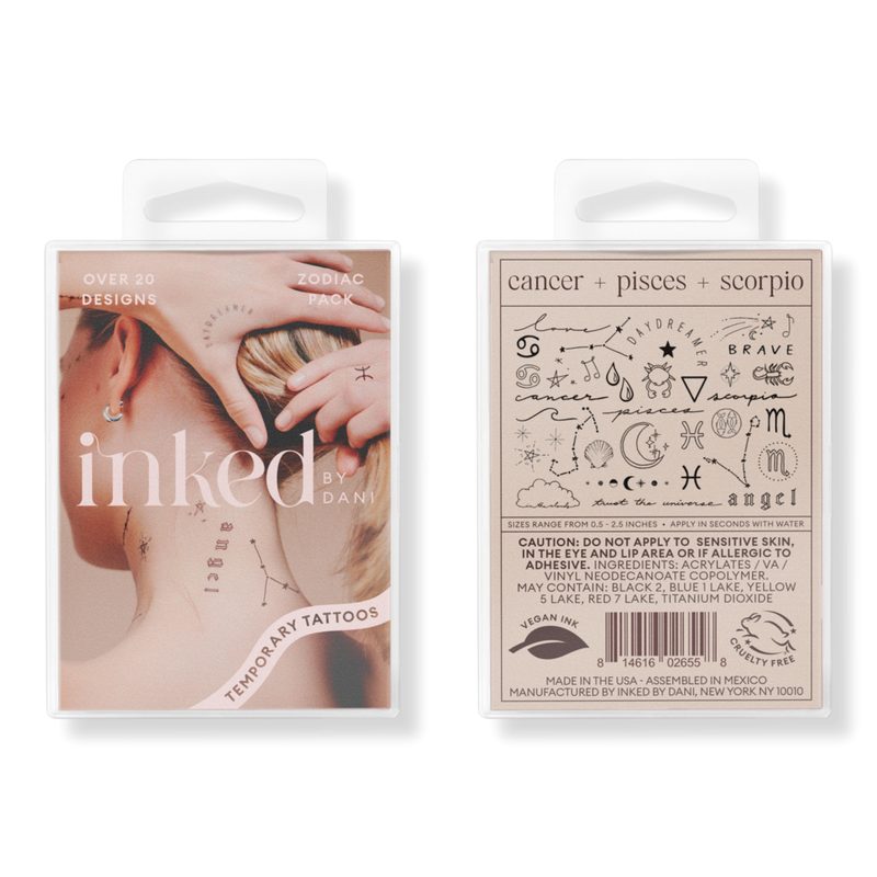 Zodiac Collection: Water Signs Temporary Tattoo Pack